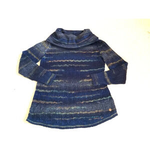 Womens Sweater-ROYAL ROBBINS-navy/green/brown striped/patterned "Standard Fit"-M